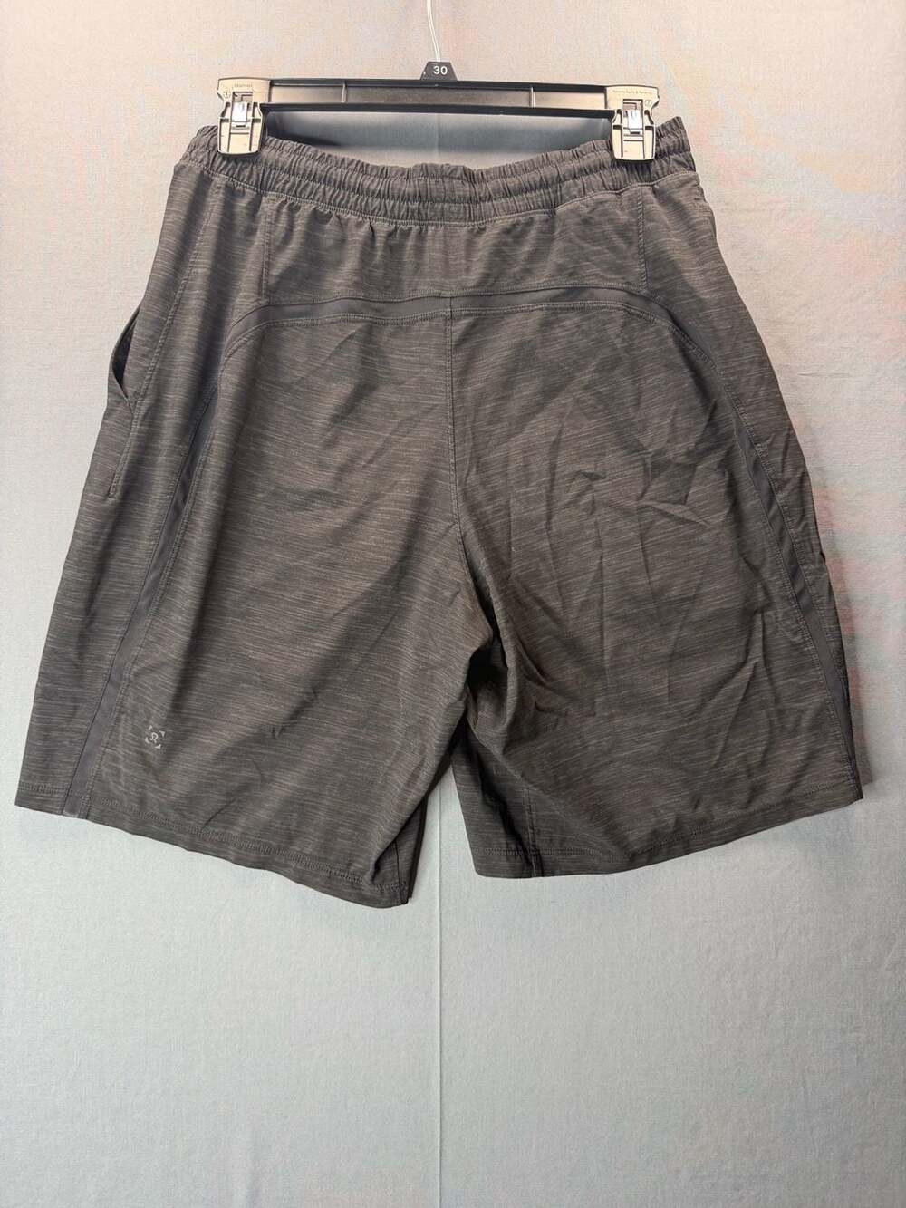Lululemon Pace Breaker Short 9" Grey Black Athletic Workout Gym Shorts S
